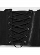 Black Non Elastic Woven Spliced Mesh Adjustable Thick Tab Cross Tied Rope Punk Style Tight Girdle