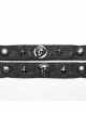 Old Look Gray Woven With Metal Skull Pattern Rivets To Decorate The Punk Style Double Neck Collar