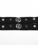 Old Look Black Woven With Metal Skull Pattern Rivets To Decorate The Punk Style Double Neck Collar