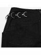 Personalized Black Cross Twill Spliced Mesh Front D Shaped Buckle With Studs Embellished With Punk Style Layered Skirt