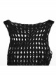 Sexy Black Elastic Waistless Yarn Punk Style See Through Bodysuit