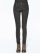 Right Side Brown Detachable Bag Distressed Black Punk Pants