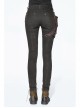 Right Side Brown Detachable Bag Distressed Black Punk Pants