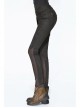 Right Side Brown Detachable Bag Distressed Black Punk Pants