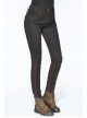 Right Side Brown Detachable Bag Distressed Black Punk Pants