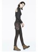 Right Side Brown Detachable Bag Distressed Black Punk Pants