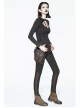 Right Side Brown Detachable Bag Distressed Black Punk Pants