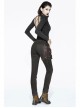 Right Side Brown Detachable Bag Distressed Black Punk Pants