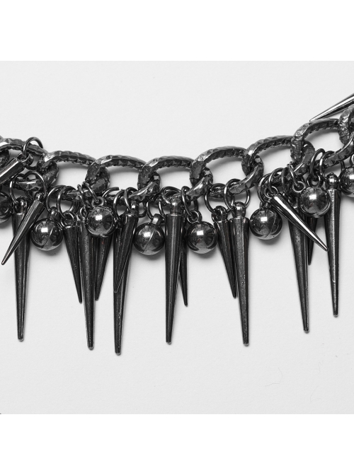 Adjustable Tarnish Metal Chain With Wide And Narrow Rivets Punk Style Sexy Waist Chain Belt