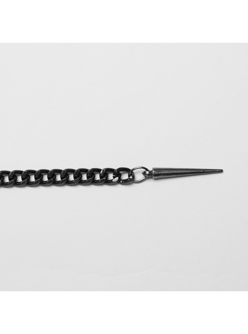 Adjustable Tarnish Metal Chain With Wide And Narrow Rivets Punk Style Sexy Waist Chain Belt