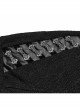 Black Stretch Muscle Knit Front Panel Exquisite Hand Stitched Button Embellished Gothic Print Leggings