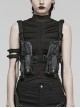 Handsome Black Nylon Workwear Detachable Small Bag Punk Style Harness