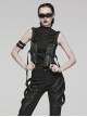 Handsome Black Nylon Workwear Detachable Small Bag Punk Style Harness
