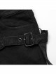 Sexy Low Waist Stretch Denim With Symmetrical Front Button Tabs Punk Style Tight Shorts