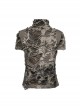 Black Brown Ripped Muscular Knitted Stand Collar With Cross Cut Zipper On The Chest Punk Style Short Sleeved T-Shirt