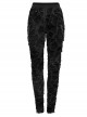 Personalized Black Slim Fit Ripped Muscle Knitted Punk Style Decadent Leggings