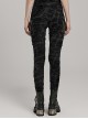 Personalized Black Slim Fit Ripped Muscle Knitted Punk Style Decadent Leggings