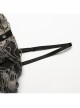 Black Coffee Stretch Knit Tattered Front Criss Cross Eyelet Webbing Embellished Punk Style Suspender Dress