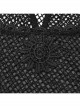 Sexy Black Lace Mesh Patchwork Embroidered Appliqué Side Waist Adjustable Drawstring Gothic See Through Vest
