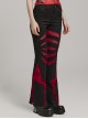 Black And Red Micro Stretch Twill Woven Spiderweb Claw Gothic Flared Pants