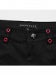 Black And Red Micro Stretch Twill Woven Spiderweb Claw Gothic Flared Pants