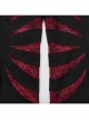 Black And Red Micro Stretch Twill Woven Spiderweb Claw Gothic Flared Pants