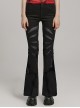 Black Micro Stretch Twill Woven Spiderweb Claw Gothic Flared Pants
