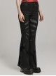 Black Micro Stretch Twill Woven Spiderweb Claw Gothic Flared Pants