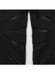 Black Micro Stretch Twill Woven Spiderweb Claw Gothic Flared Pants