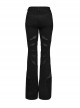 Black Micro Stretch Twill Woven Spiderweb Claw Gothic Flared Pants