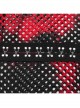 Black And Red Mesh Stitching Knitted Chest Hook Decoration Punk Style See Through Long Sleeved T-Shirt
