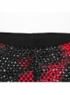 Black And Red Mesh Stitching Knitted Sexy Punk Style See Through Leggings