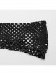 Black Mesh Stitching Knitted Chest Hook Decoration Punk Style See Through Long Sleeved T-Shirt