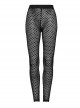 Sexy Black See Through Knitted Mesh Punk Style Tie Dye Leggings