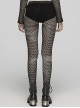 Sexy Black See Through Knitted Mesh Punk Style Tie Dye Leggings