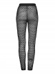 Sexy Black See Through Knitted Mesh Punk Style Tie Dye Leggings