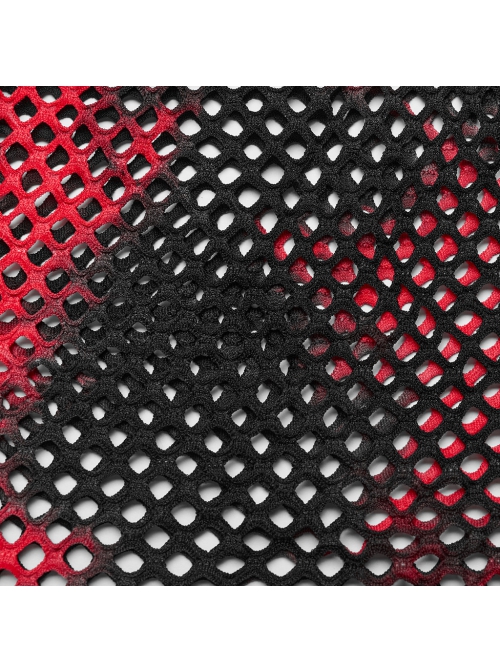 Black And Red Soft Knitted Hollow Mesh Front Chest Webbing Embellished Punk Style Sleeveless Fitted Vest