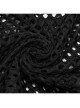 Black Soft Knitted Hollow Mesh Front Chest Webbing Embellished Punk Style Sleeveless Fitted Vest