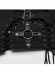 Personalized Black Micro Elastic Twill Woven Side Hollow Lace Up Punk Style Low Rise Shorts