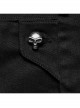 Personalized Black Micro Elastic Twill Woven Side Hollow Lace Up Punk Style Low Rise Shorts
