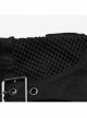 Personalized Black Micro Elastic Twill Woven Side Hollow Lace Up Punk Style Low Rise Shorts