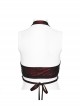 Black And Red Elastic Vertical Pattern Laminated Front Chest Metal Link Punk Style Sexy Corset