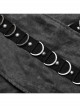 Personalized Gray Cross Twill Spliced Mesh Front D Shaped Buckle With Studs Embellished With Punk Style Layered Skirt