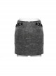 Personalized Gray Cross Twill Spliced Mesh Front D Shaped Buckle With Studs Embellished With Punk Style Layered Skirt