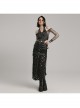 Sexy Backless Dark Gray Tattered Knitted Pointed Hem Punk Style Halter Neck Sleeveless Vest