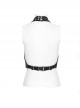 Sexy Backless Dark Gray Tattered Knitted Pointed Hem Punk Style Halter Neck Sleeveless Vest