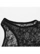 Sexy Black Spider Web Stitching Diamond Mesh Punk Style High Cut Sleeveless Bodysuit