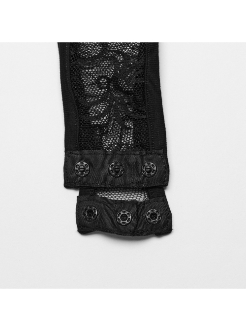 Sexy Black Spider Web Stitching Diamond Mesh Punk Style High Cut Sleeveless Bodysuit
