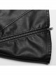 Black Imitation Leather With Mesh Side Zipper Embellished Punk Style Leather Skirt