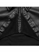 Handsome Black Faux Leather Spliced Mesh With Hollow Spiked Rivets In The Front Punk Style Short Leather Jacket